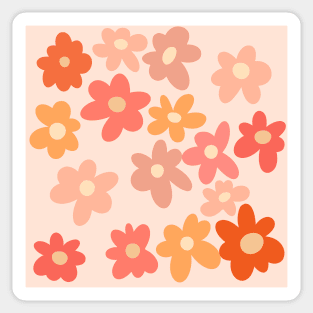 Groovy 70s Retro Mod Flowers Sticker